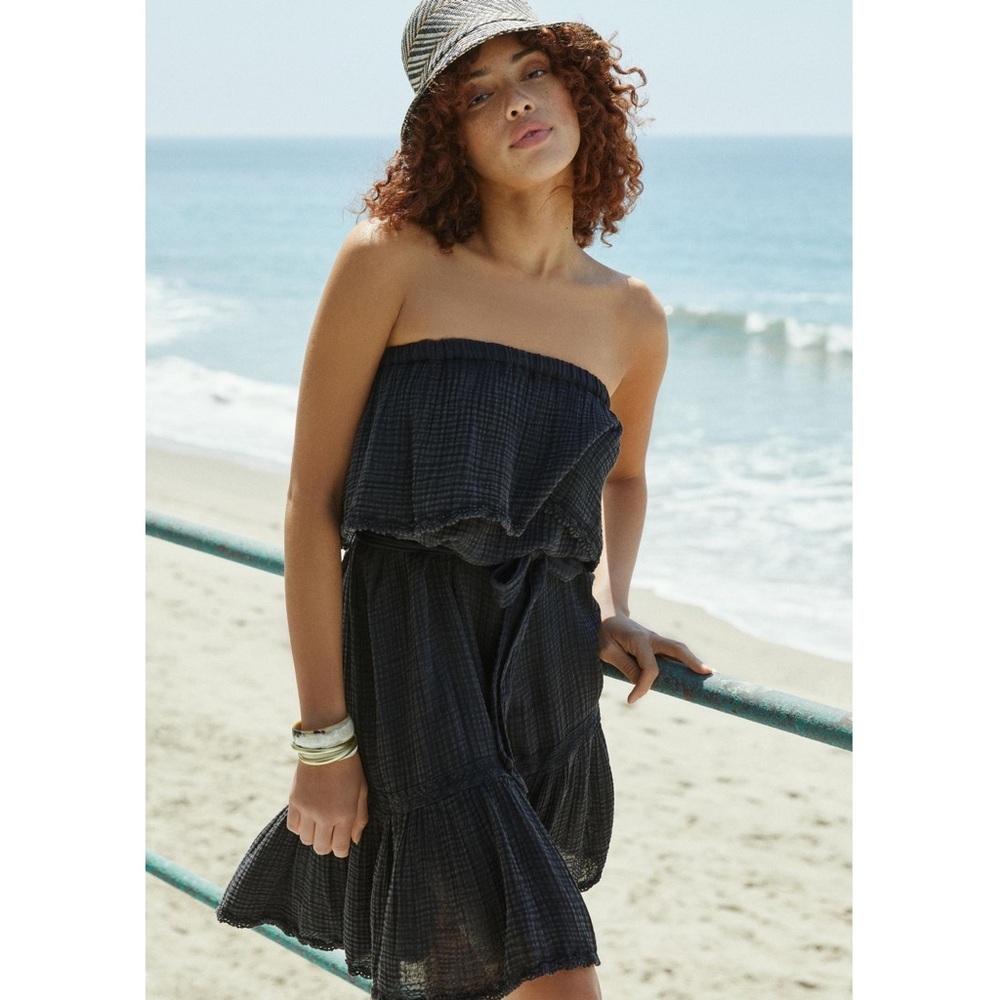 Daily Practice by Anthropologie Kona Strapless Dress black New Size XS Vacay NWT